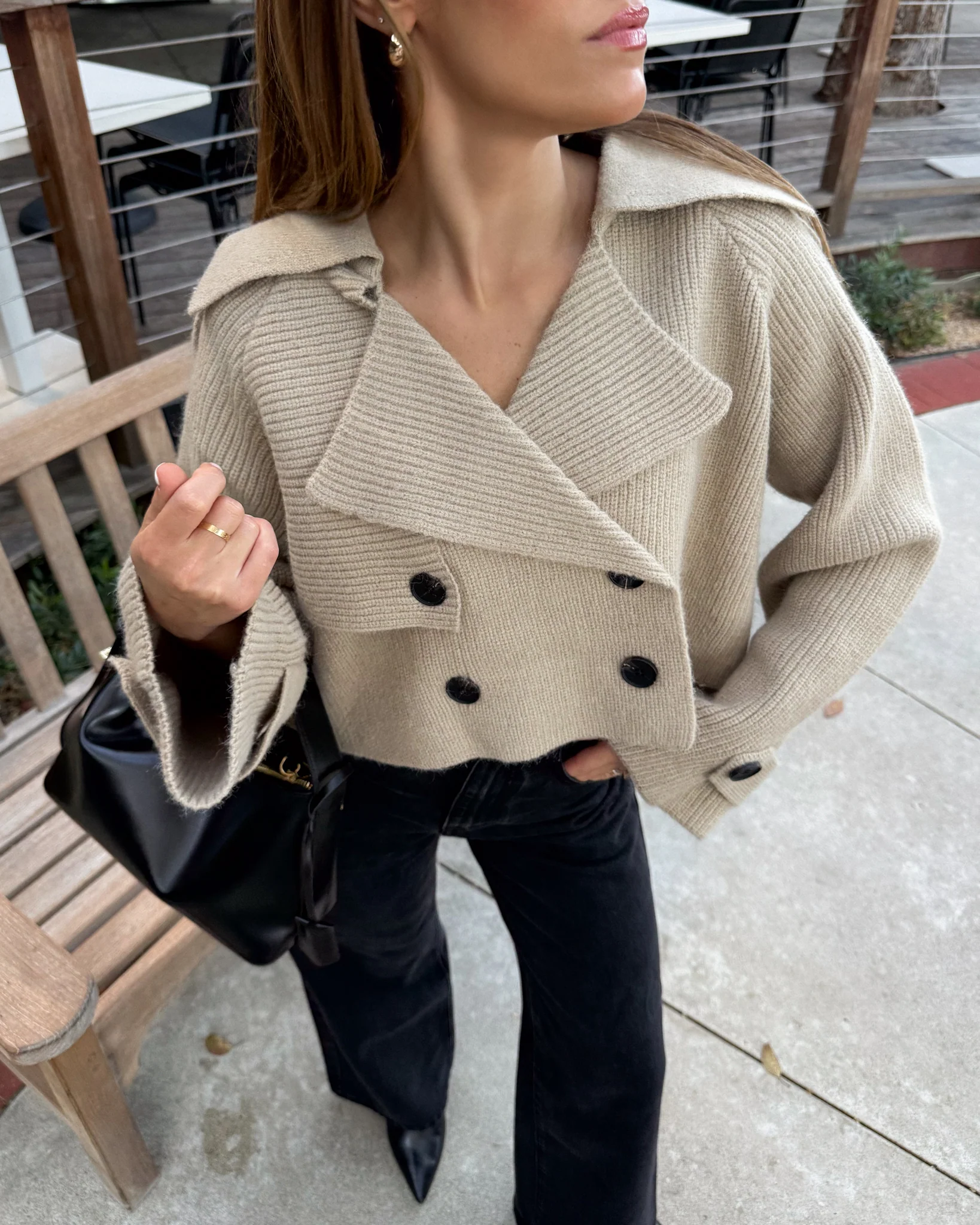 Townes Cropped Sweater Jacket - Final Sale - Image 3