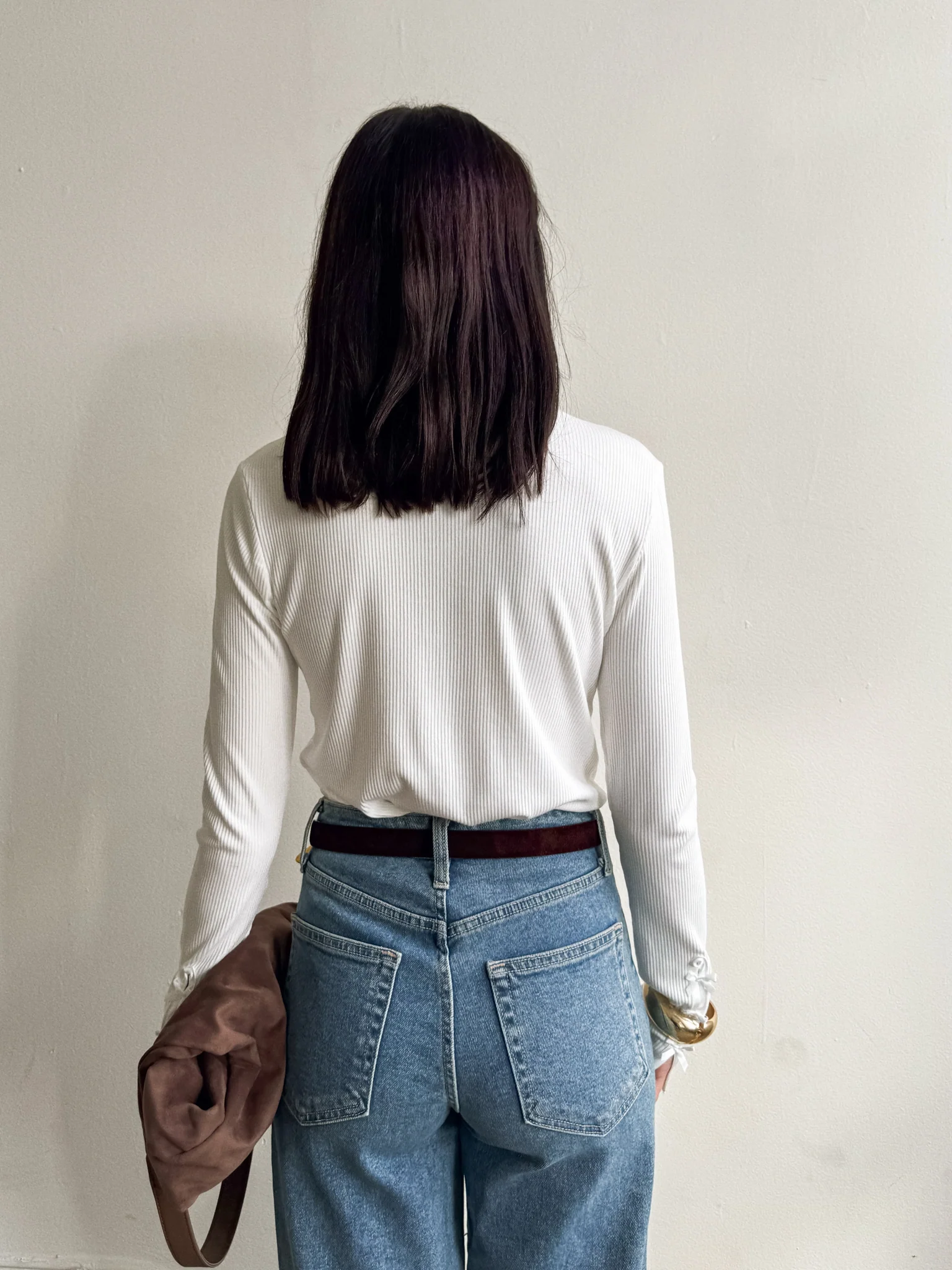 Calla Ribbed Top in White - Image 3
