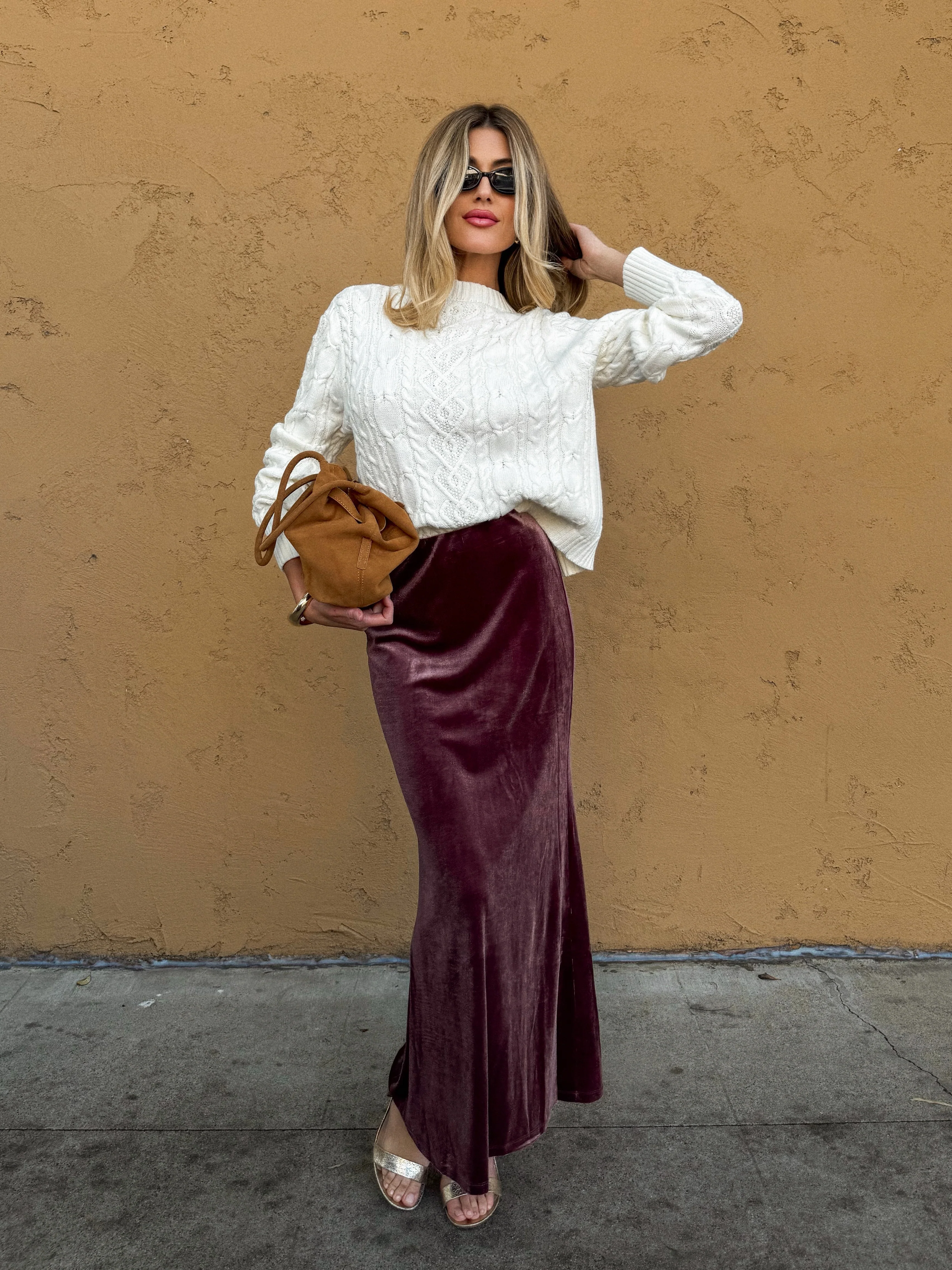 Mulberry Velvet Maxi Skirt - Final Sale - Image 3